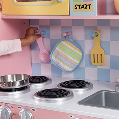 KidKraft- Cocina de juguete de madera, para niños, con accesorios para juegos de dramatización incluidos , Color Pastel (53181)