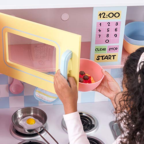 KidKraft- Cocina de juguete de madera, para niños, con accesorios para juegos de dramatización incluidos , Color Pastel (53181)