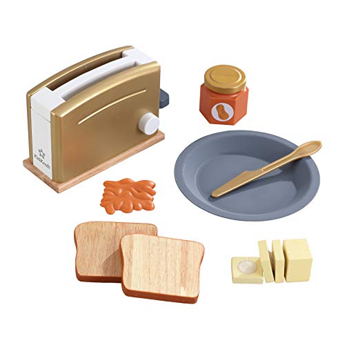 KidKraft- Kit de tostadora de juguete de madera (accesorio para cocinas de juguete), Color Oro (53536 )