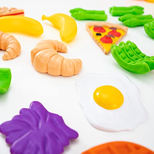 KidKraft- Tasty Treats Set de alimentos para juegos de simulación, 115 piezas y accesorios para la cocina de juguete para niños, Color Multicolor (63330 ) , color/modelo surtido