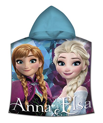 Kids - Poncho Toalla, Diseño Frozen, color azul, 50 x 100 cm (WD19609M)