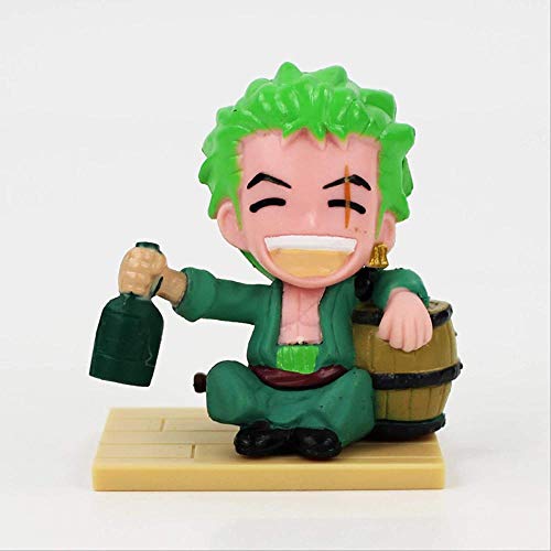 KIJIGHG 9 Piezas de una Pieza Sentado Luffy Bebida Zoro Cock Sanji Chopper Nami Estatua Figura Figura de Anime Figuras de acción Modelo de Personaje de Anime 6cm