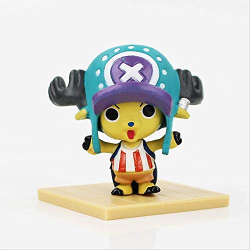 KIJIGHG 9 Piezas de una Pieza Sentado Luffy Bebida Zoro Cock Sanji Chopper Nami Estatua Figura Figura de Anime Figuras de acción Modelo de Personaje de Anime 6cm