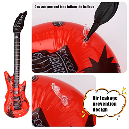 KINBOM 11piezas Inflable Instrumentos, Impermeable PVC, Guitarra Hinchable Micrófonos Saxofón para Niños Adorno Karaoke Fiesta Temática Festival Juego de Roles Cosplay