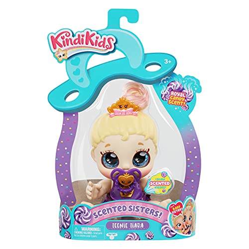 Kindi Kids Teenie Tiara - Muñeca de bebé Oficial con Ojos de Purpurina Grande, Brazos y piernas Blandas, pañal extraíble, Chupete y Babero