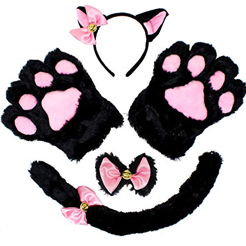 Kitty Gatito Gato Disfraz Rosa de Accesorios para Adultos y niños de Halloween