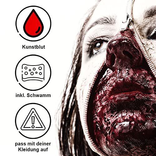 KOH Heridas y costras de sangre de 15 ml de Zombie, sangre artificial de vampiro para noches de Halloween o carnaval