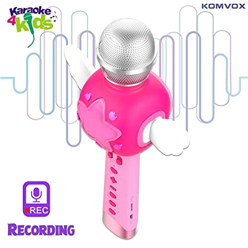 KOMVOX Karaoke Infantil Microfono Juguetes niñas 2 3 4 5 6 años, Microfono Altavoz Karaoke Niña 3 4 5 6 años, Regalo Niña 3 4 5 6 7 años