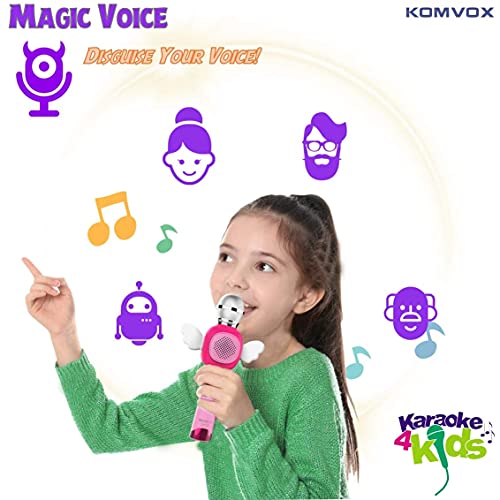 KOMVOX Karaoke Infantil Microfono Juguetes niñas 2 3 4 5 6 años, Microfono Altavoz Karaoke Niña 3 4 5 6 años, Regalo Niña 3 4 5 6 7 años