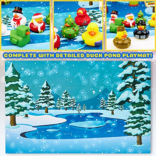 KreativeKraft Rubber Ducks Calendario de Adviento 2021, juguetes de Adviento para baño, calendario de cuenta regresiva de 24 días, regalos sorpresa de Navidad