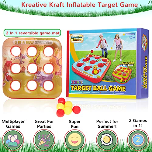 KreativeKraft Target Ball Juego Inflable para niños Fiesta Juegos de Verano al Aire Libre para Boy Girl 3 en una Fila Inflatables Jardín de Juguete