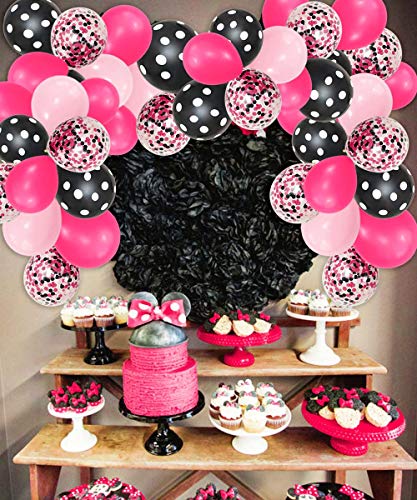 Kreatwow Minnie Balloon Garland Arch Kit para Decoraciones de Fiesta de cumpleaños temáticas de Minnie o Suministros de Baby Shower