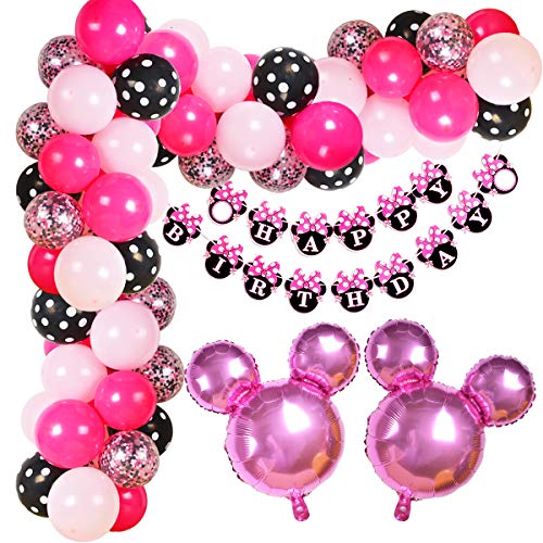 Kreatwow Minnie Balloon Garland Arch Kit para Decoraciones de Fiesta de cumpleaños temáticas de Minnie o Suministros de Baby Shower