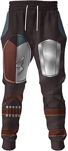 KTZAJO Traje de primavera Cosplay Pantalones Mandalorian Din Djarin Pantalones de TV Serie 3D Impresión Cosplay Pantalones de los Hombres Salón Pantalones Atléticos Marrón, marrón, 34-37