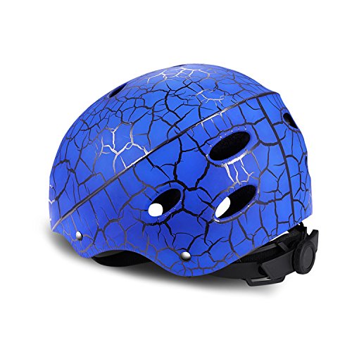 KUYOU Skate Helmet, Adjust Size Shell de ABS de Impacto múltiple para niños/Ciclismo Juvenil/Skateboarding/Skate Patinaje en línea/Patinaje en línea (Azul)