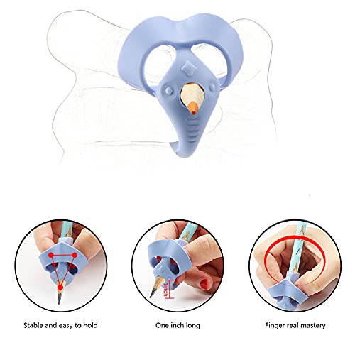 Lápices Agarres Para Niños, Yuccer 4 PCS Ergonómica Apretón Escritura de Ayuda Apretón de Lápiz (Azul)