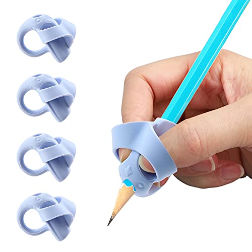 Lápices Agarres Para Niños, Yuccer 4 PCS Ergonómica Apretón Escritura de Ayuda Apretón de Lápiz (Azul)