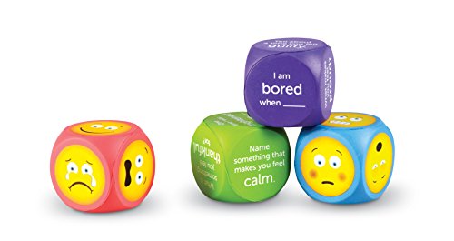 Learning Resources- Dados de Espuma Blanda con Emojis (Set de 4), Color (LER7289)