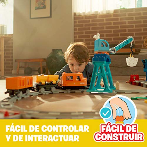 LEGO 10875 Duplo Town Tren de mercancías, Juguete de Construcción para Niños y Niñas +2 años con Grúas, Barco, 3 Figuras