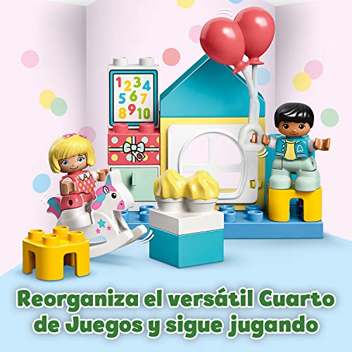 LEGO 10925 Duplo Cuarto de Juegos, Juguete de construcción para Niños de +2 años con 2 Figuritas y Caja en Forma de Casa