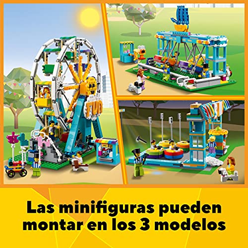 LEGO 31119 Creator 3en1: Noria, Set de Construcción para Niños 9 años con Coches De Choque de Juguete