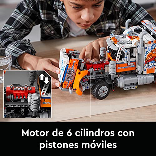 LEGO 42128 Technic Camión Remolcador de Gran Tonelaje, Juguete de Construcción de la Serie Ingeniería para Niños