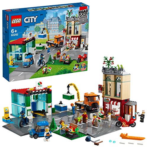 LEGO 60292 City Centro Urbano Set de Construcción para Niños +6 años con Moto, Bici, Camión y 8 Mini Figuras