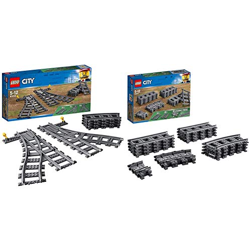 LEGO City Switch 60238 Kit de construcción de vías de Tren + Carriles City (60205), Juguetes Infantiles Juego de Construcción Vías