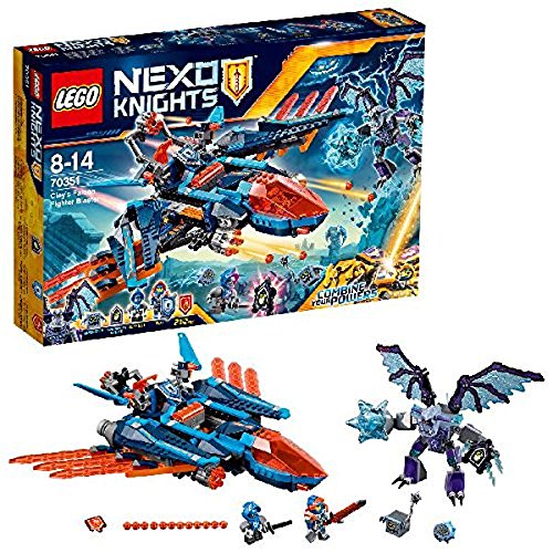 LEGO Nexo Knights - Halcón-Bláster de Combate de Clay, Set de Construcción con Avión y Monstruo de Piedra de Juguete (70351)