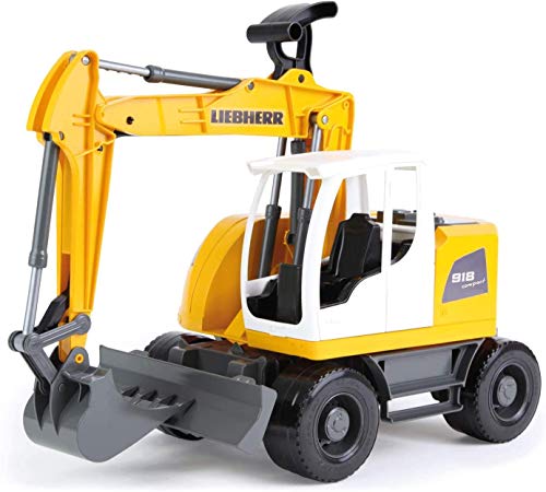 Lena 4611 Worxx Liebherr A918 Litronic - Vehículo de Juguete de construcción para niños a Partir de 3 años de Edad, Robusto Brazo de Excavadora Funcional y Protector de Empuje