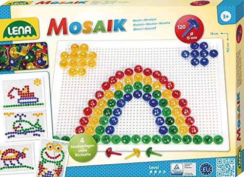 Lena Mosaik Set transparent 15 mm 120 pcs - Kits de mosaico (3 año(s), Niño/niña, Preescolar, Multicolor, 120 pieza(s), Europa) , color/modelo surtido