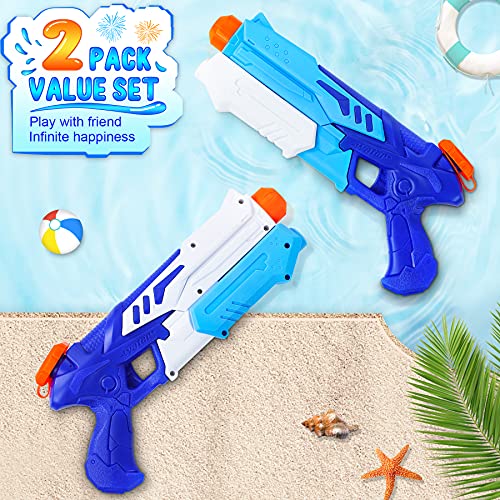 lenbest 2 Pack Pistolas de Agua, 300ML Pistolas Juguetes Agua , Juego de Pistolas de Chorro de Largo Alcance de 10 M, Verano Juguetes de Agua Juego, Jardín, Playa, Piscina Al Aire Libre,niño, Adulto