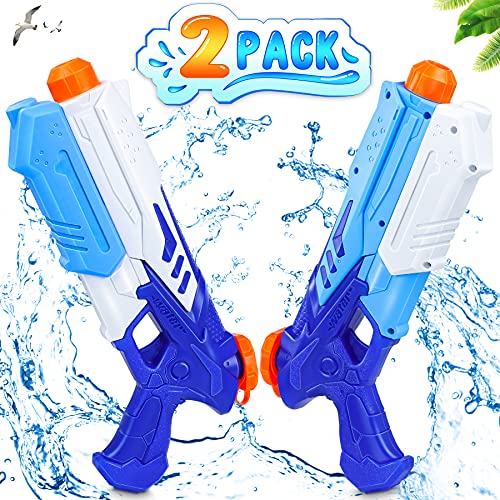 lenbest 2 Pack Pistolas de Agua, 300ML Pistolas Juguetes Agua , Juego de Pistolas de Chorro de Largo Alcance de 10 M, Verano Juguetes de Agua Juego, Jardín, Playa, Piscina Al Aire Libre,niño, Adulto