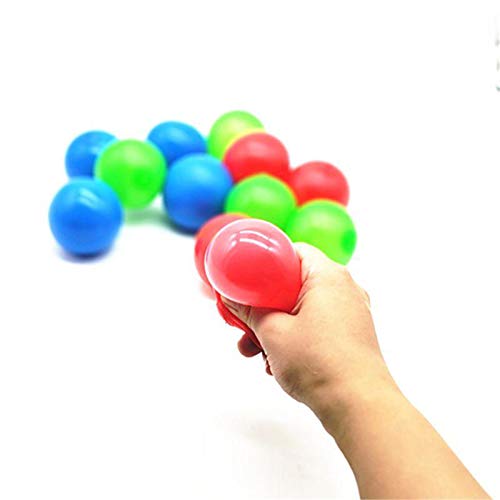 Leobtain Bolas de estrés para adultos y niños, juguete antiestrés, bola adhesiva para alivio del estrés, bola de squash pegajosa con succión