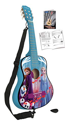 Lexibook- Disney Frozen-Guitarra Clásica De 6 Cuerdas, 78 cm Largo, Material de Madera K2000FZ Elsa Acústica, Guía de Aprendizaje incluida, Azul/púrpura