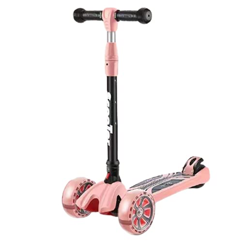 LFFME Scooter para Niños De Interior Y Exterior, Patinete Plegable para Niños De 2 A 8 Años Monopatín Intermitente De Tres Ruedas Coche Oscilante,E