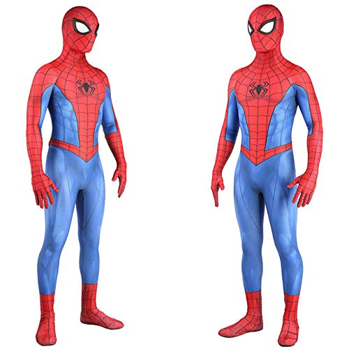 LGYCB PS4 Juego del Hombre araña de Cosplay del Traje Rojo y Mallas Azules, Aficionados superhéroe Vestido Seguridad de película de Fiestas temáticas Ropa de Escenario,Adults (170～175cm)-Spiderman