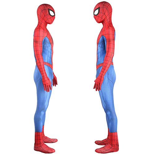 LGYCB PS4 Juego del Hombre araña de Cosplay del Traje Rojo y Mallas Azules, Aficionados superhéroe Vestido Seguridad de película de Fiestas temáticas Ropa de Escenario,Adults (170～175cm)-Spiderman