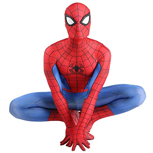 LGYCB PS4 Juego del Hombre araña de Cosplay del Traje Rojo y Mallas Azules, Aficionados superhéroe Vestido Seguridad de película de Fiestas temáticas Ropa de Escenario,Adults (170～175cm)-Spiderman