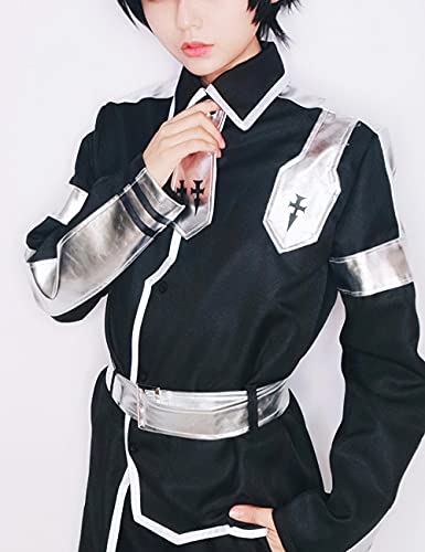 LHHZDH Sword Art Online Kirito Disfraz de Cosplay Uniforme Unisex Traje de combate Traje de Cosplay de Halloween Conjunto completo para ni?as Ni?os-Negro_S