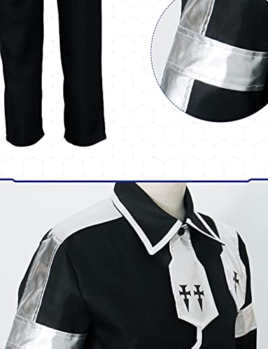 LHHZDH Sword Art Online Kirito Disfraz de Cosplay Uniforme Unisex Traje de combate Traje de Cosplay de Halloween Conjunto completo para ni?as Ni?os-Negro_S