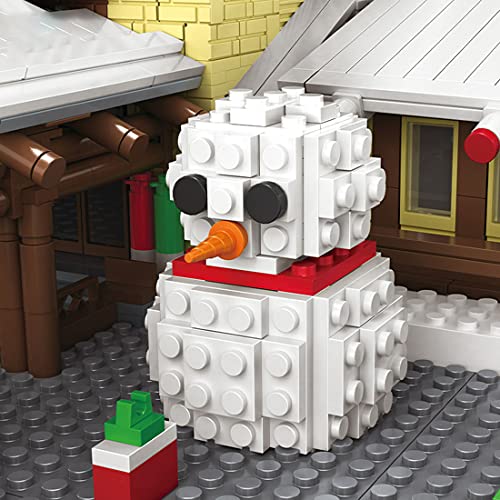 LICI Juego de construcción modular de casa de Papá Noel, 2180 piezas, serie navideña, vista de calle, compatible con Lego