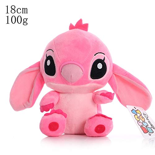 Lilo Y Stitch Modelos De Pareja De Dibujos Animados Muñecos De Peluche De Felpa Anime Juguetes para Bebés Juguetes Colgantes Niña Niños Regalo De Cumpleaños 18Cm 20Cm Rosa