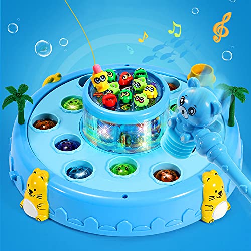 LilyJudy Juego Interactivo 2 en 1 Whack una Mole Juguete de Pesca MagnéTico para NiiOs PequeeOs-Juguete de Desarrollo Temprano de Aprendizaje-Regalo Divertido-Rosa