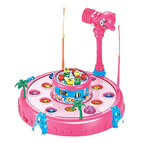 LilyJudy Juego Interactivo 2 en 1 Whack una Mole Juguete de Pesca MagnéTico para NiiOs PequeeOs-Juguete de Desarrollo Temprano de Aprendizaje-Regalo Divertido-Rosa