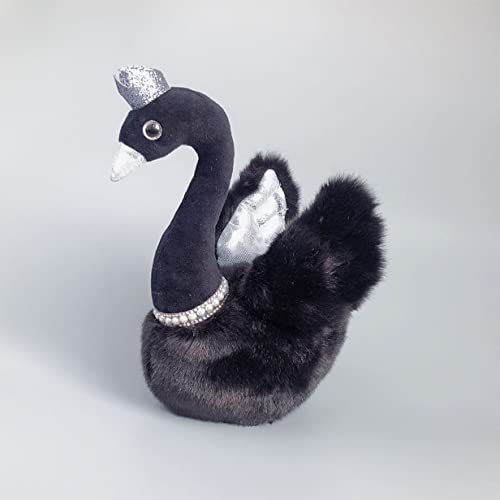 Linda princesa de cisne de peluche juguetes de peluche para niños, juguete de anniaml, regalos de cumpleaños Fuzzy Plushies para niñas y niños novia (B-negro (23 cm)