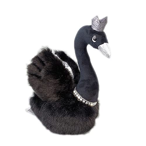 Linda princesa de cisne de peluche juguetes de peluche para niños, juguete de anniaml, regalos de cumpleaños Fuzzy Plushies para niñas y niños novia (B-negro (23 cm)