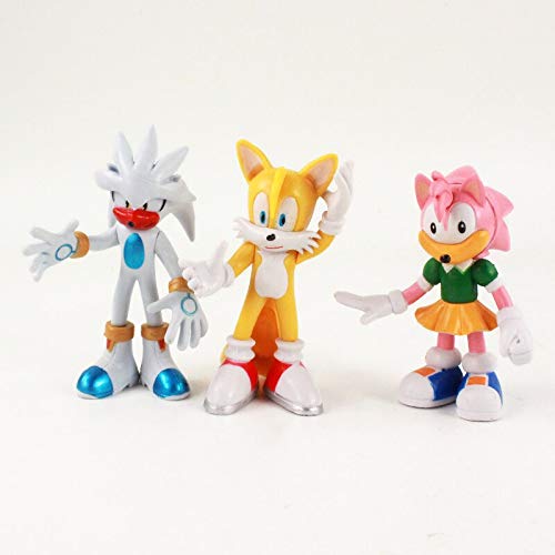 LINJIA Sonic toys 10-13cm 9pcs/lot Sonic Figure Boom Rare Dr Eggman PVC Modelo Juguete Sonic Shadow Tails Personajes Regalo para Niños