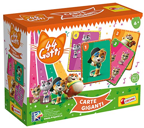 Lisciani - 44 gatos - Cartas gigantes - Juego de mesa para niños a partir de 4 años