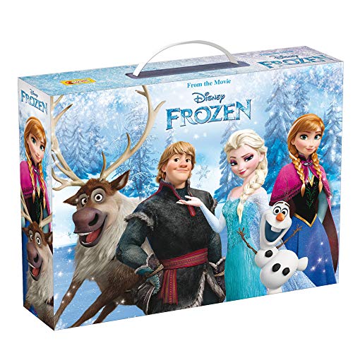 Lisciani Puzzle en Maleta de 60 piezas 2 en 1, Doble Cara con reverso para colorear - Disney Frozen La Reina de las nieves 73887